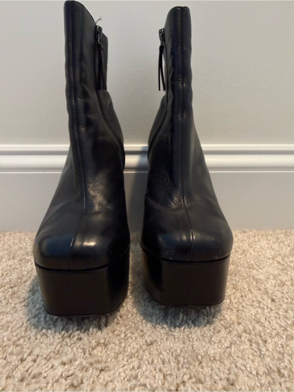 Vintage Topshop Y2K Black 5” Platform Boots EU 38 US 7.5 - Picture 4 of 8